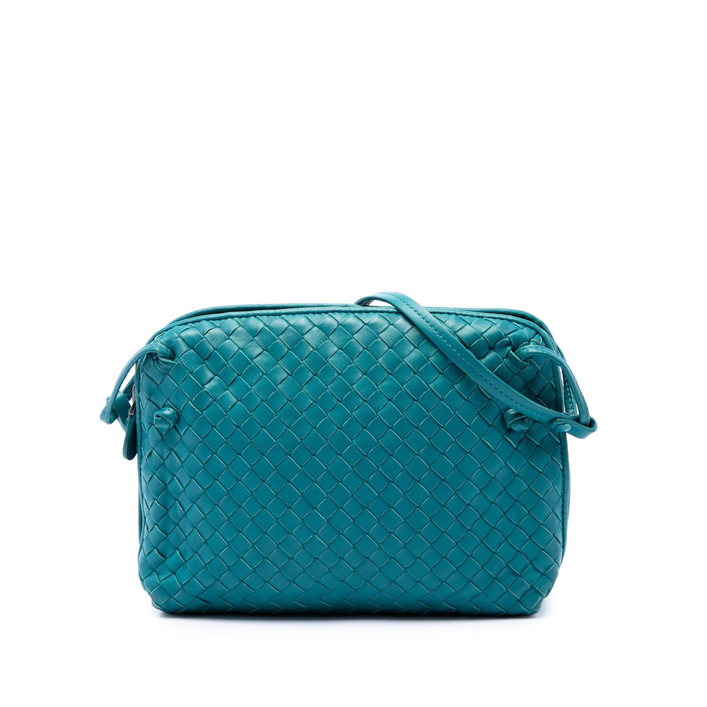 Pre-Loved Bottega Veneta Mini Nappa Intrecciato Nodini Double Zip Crossbody